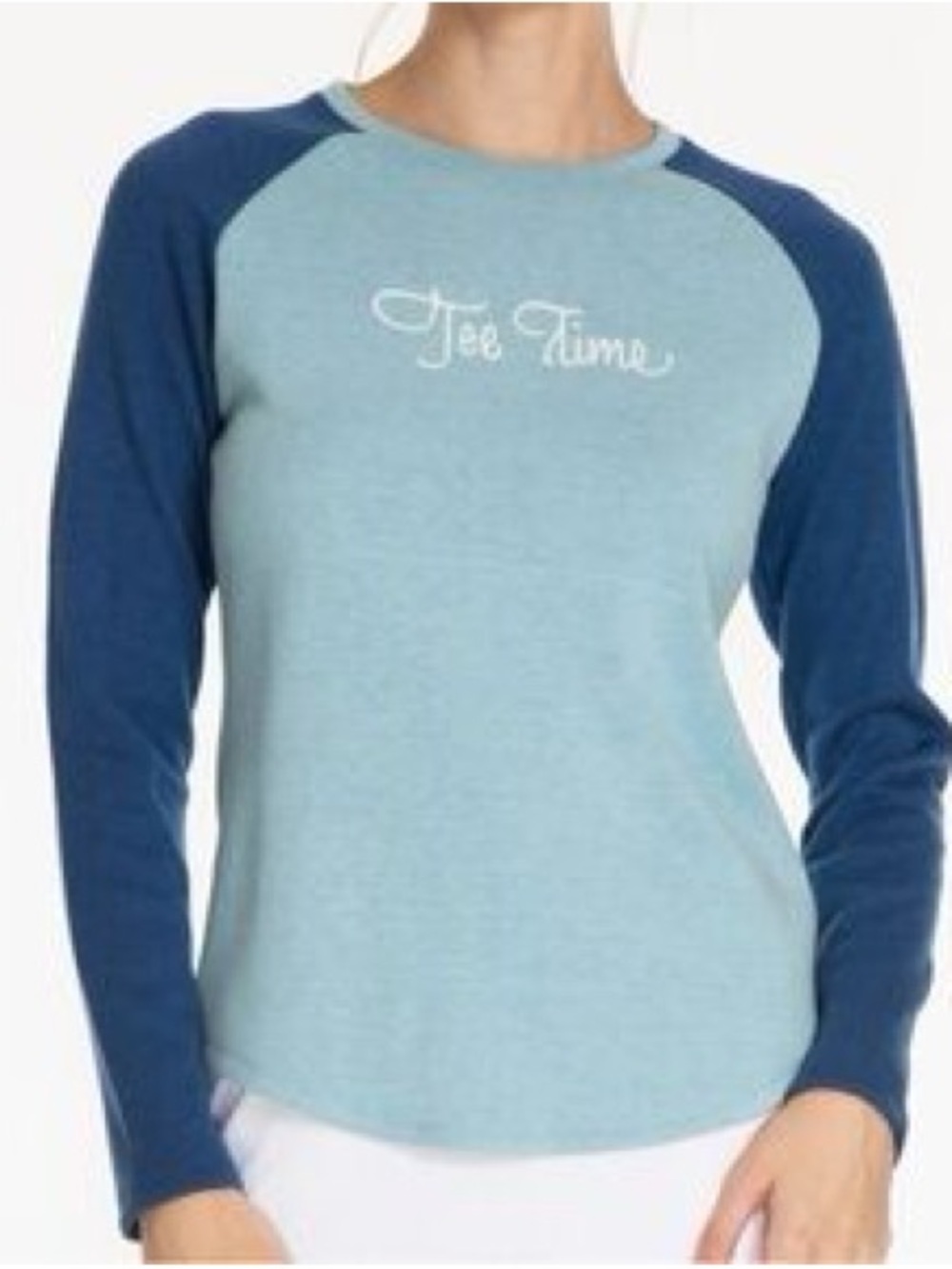 Sport Haley Seafoam Green & Navy Knit Top